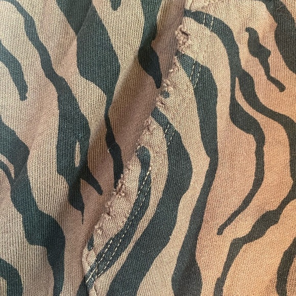 n:Philanthropy Sicily Animal Print Brown Distressed Hooded Sweatshirt - Picture 8 of 8